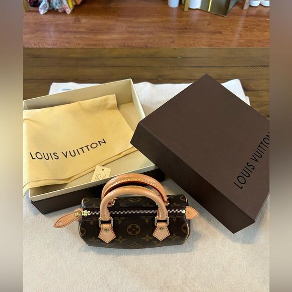 EUC Louis Vuitton LV Mini Nano Speedy HL Top Handle with Crossbody Strap + Lock - Picture 3 of 15